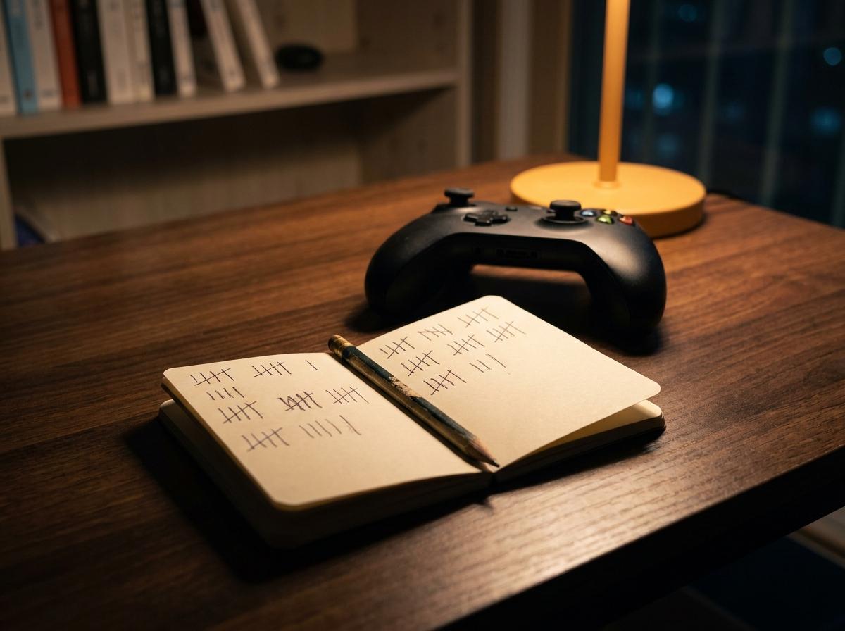 패드 앞에 노트를 나란히 놓고 필요한 구성품을 비교하는 책상
